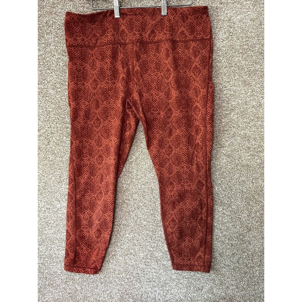 Athleta Ultimate 7/8 Tight Leggings Snake Print Orange Size XL
